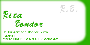 rita bondor business card